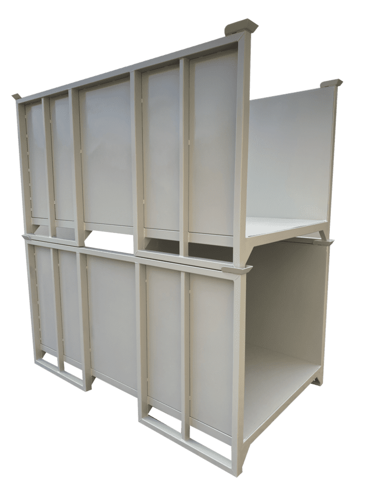 contenitori metallici porta stoffe di tessuto