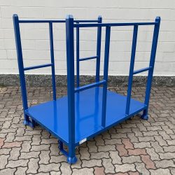 carrello sovrapponibile a due sponde con pianale in lamiera