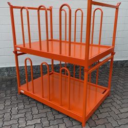 stackable racks with extendible metal sheet platform and two sides