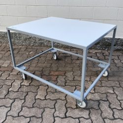 work-bench with wooden platform and wheels