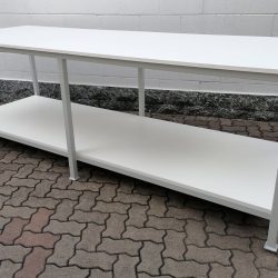 work-bench with wooden platforms